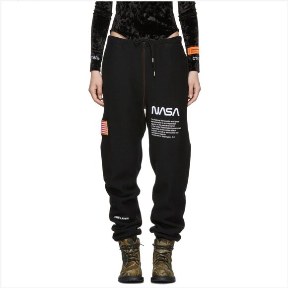 Heron Preston Pants - Heron Preston - Exclusive Black NASA Edition Lounge Pants.